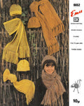 Striped & Aran Hat & Scarf Knitting Pattern 4-12