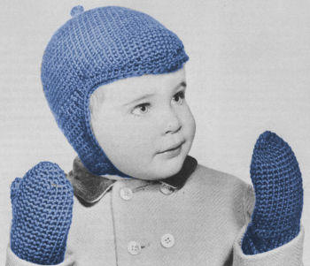 Boys or Girls Helmet & Mitts Crochet Pattern