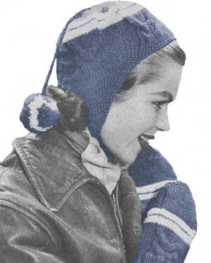 Helmet Style Hat & Mittens Knitting Pattern