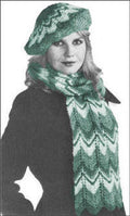 Ripple Stitch Beret & Scarf Knitting Pattern