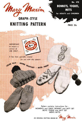 Bonnet, Toque & Mitts Adult & Children Knitting Pattern