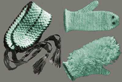Girls Headband & Mittens Set Crochet Pattern 4.5-7