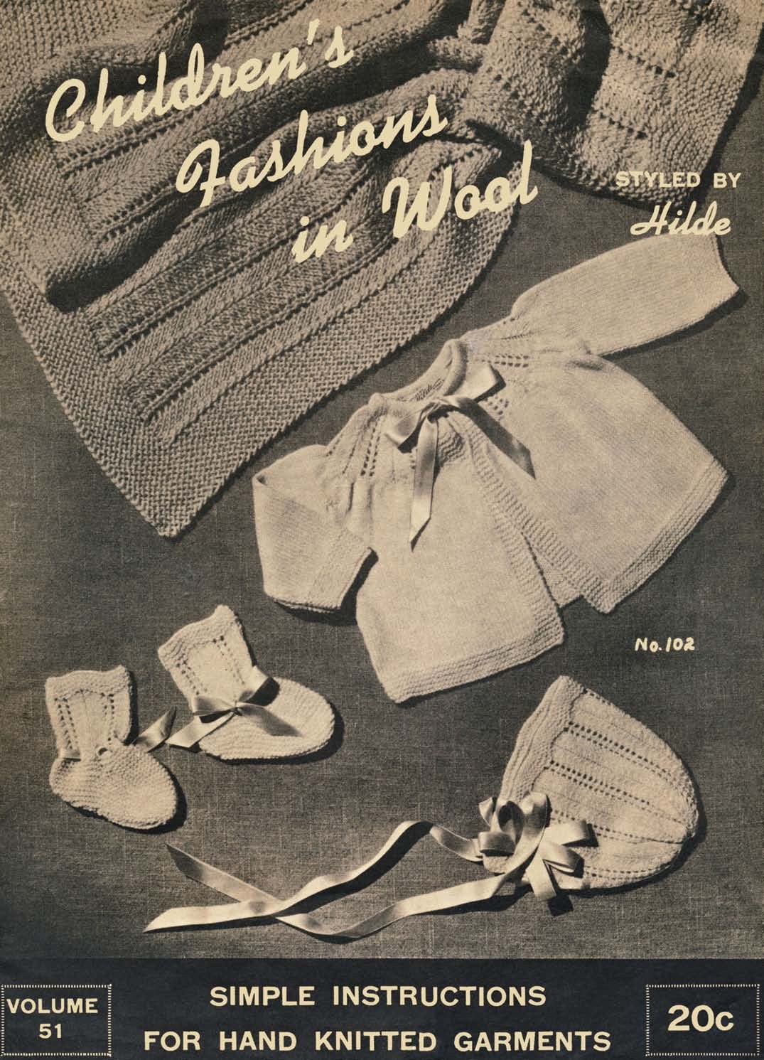 Childrens Fashions Vintage Knitting Patterns Book