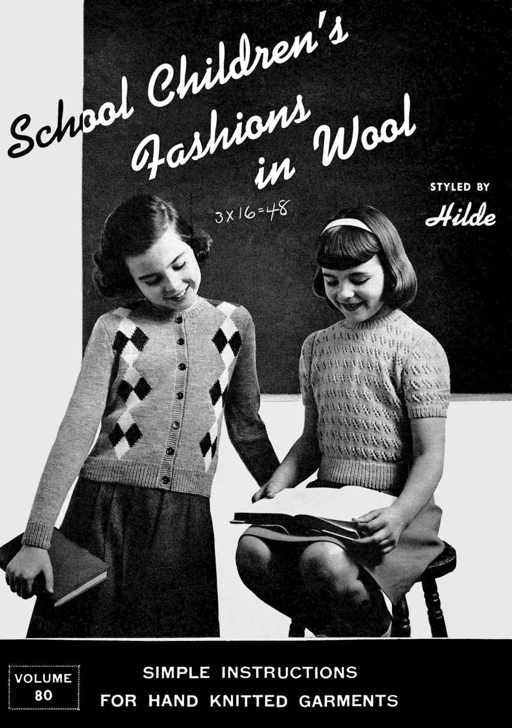 School Childrens Fashions Vintage Knitting Patterns Book