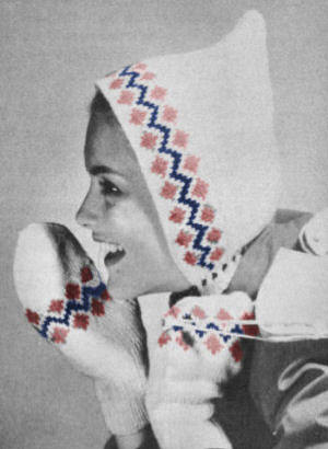 Pixie Hood & Mittens Knitting Pattern