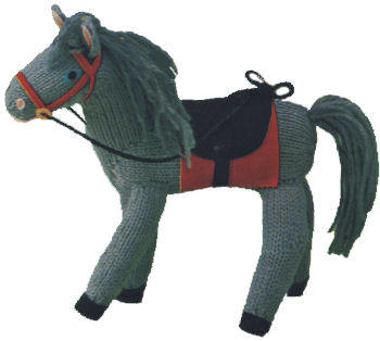 Horse with Saddle Stuffed Toy Knitting Pattern