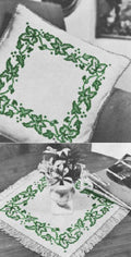 Ivy Cushion & Table Centre Cross-Stitch Embroidery Pattern