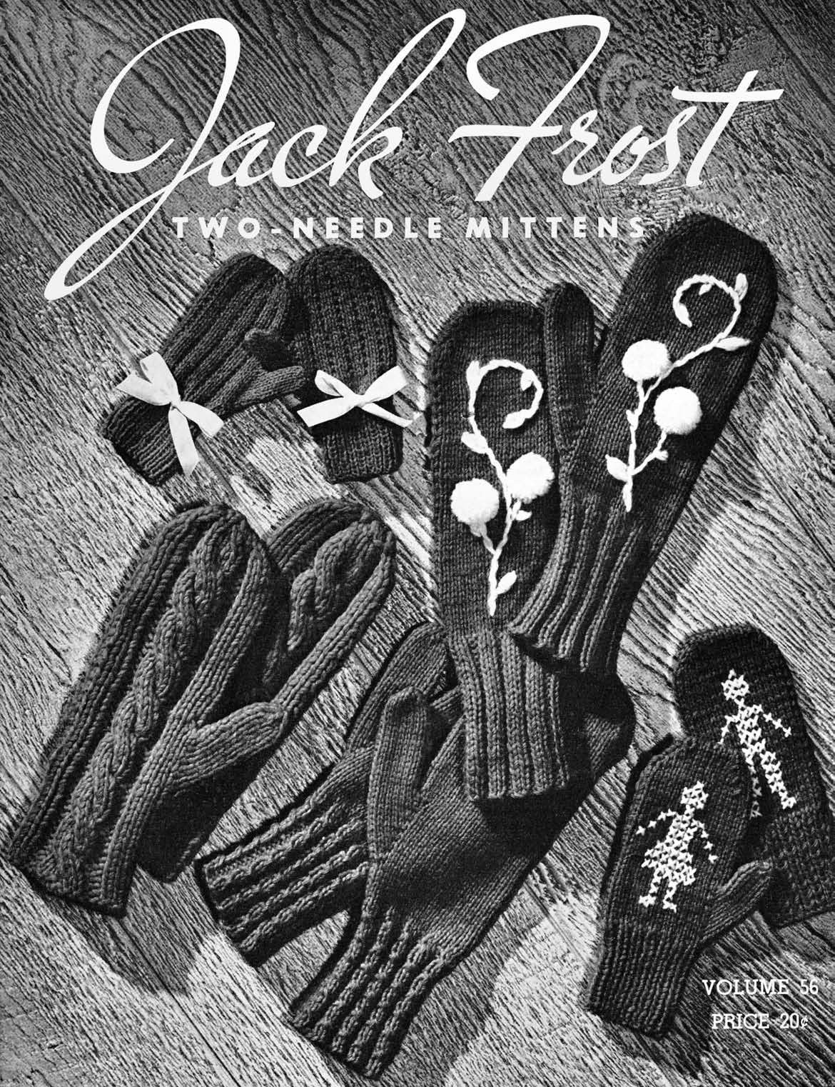 Two Needle Mittens Vintage Knitting Patterns Book