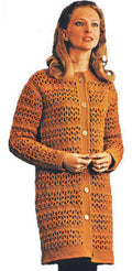 Long Lacy Jacket Crochet Pattern 34-46