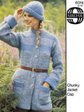 Sweater Jacket & Hat Knitting Pattern 32-40