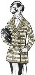 Double-Breasted Sweater Jacket Crochet Pattern Sz 8-18