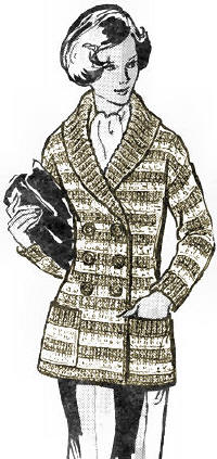 Double-Breasted Sweater Jacket Crochet Pattern Sz 8-18