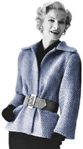Smocked Afghan Stitch Jacket Crochet Pattern Sz 12-18