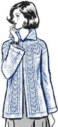 Jacket with Leaf Design Knitting Pattern 32-38