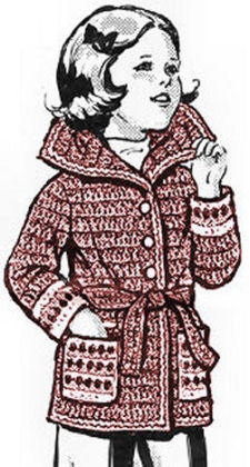 Girls Jacket Crochet Pattern Sz 6-12