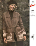 Sweater Jacket with Fair Isle Design Knitting Pattern 30-44