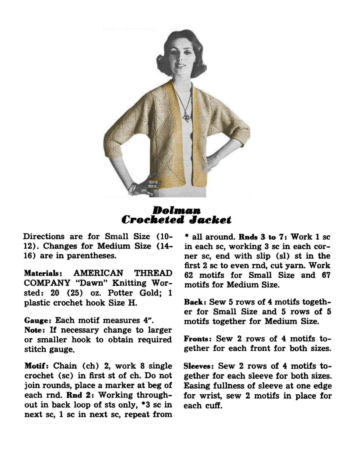 Dolman Cardigan Sweater Crochet Pattern Sz S M