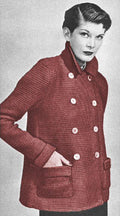 Double-Breasted Boxy Jacket Crochet Pattern 32-38