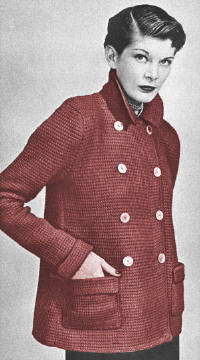Double-Breasted Boxy Jacket Crochet Pattern 32-38