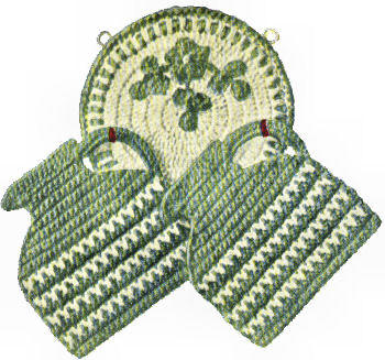 Jugs on a Rack Trivets or Pot Holders Crochet Pattern