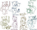 Kittens Days of the Week Appliques or Embroidery Transfer Pattern