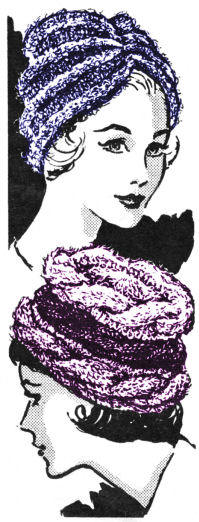 Turban & Toque Hats Knitting Pattern