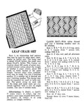 Leaf Chair Set Knitting Pattern