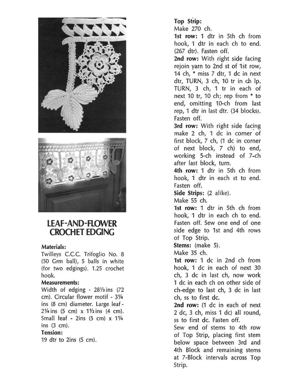 Wide Leaf & Flower Edging Crochet Pattern