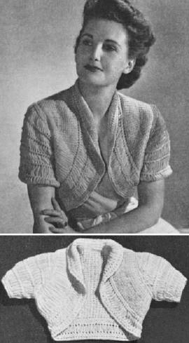 Mother & Baby Bolero Bed Jacket Sweaters Knitting Pattern 32-38