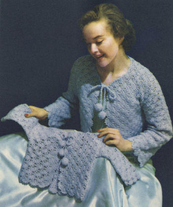 Mother & Daughter Bed Jacket Sweaters Crochet Pattern