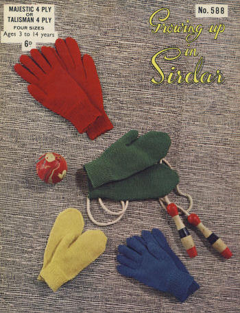 Children's Mittens and Gloves Knitting Pattern 3-14