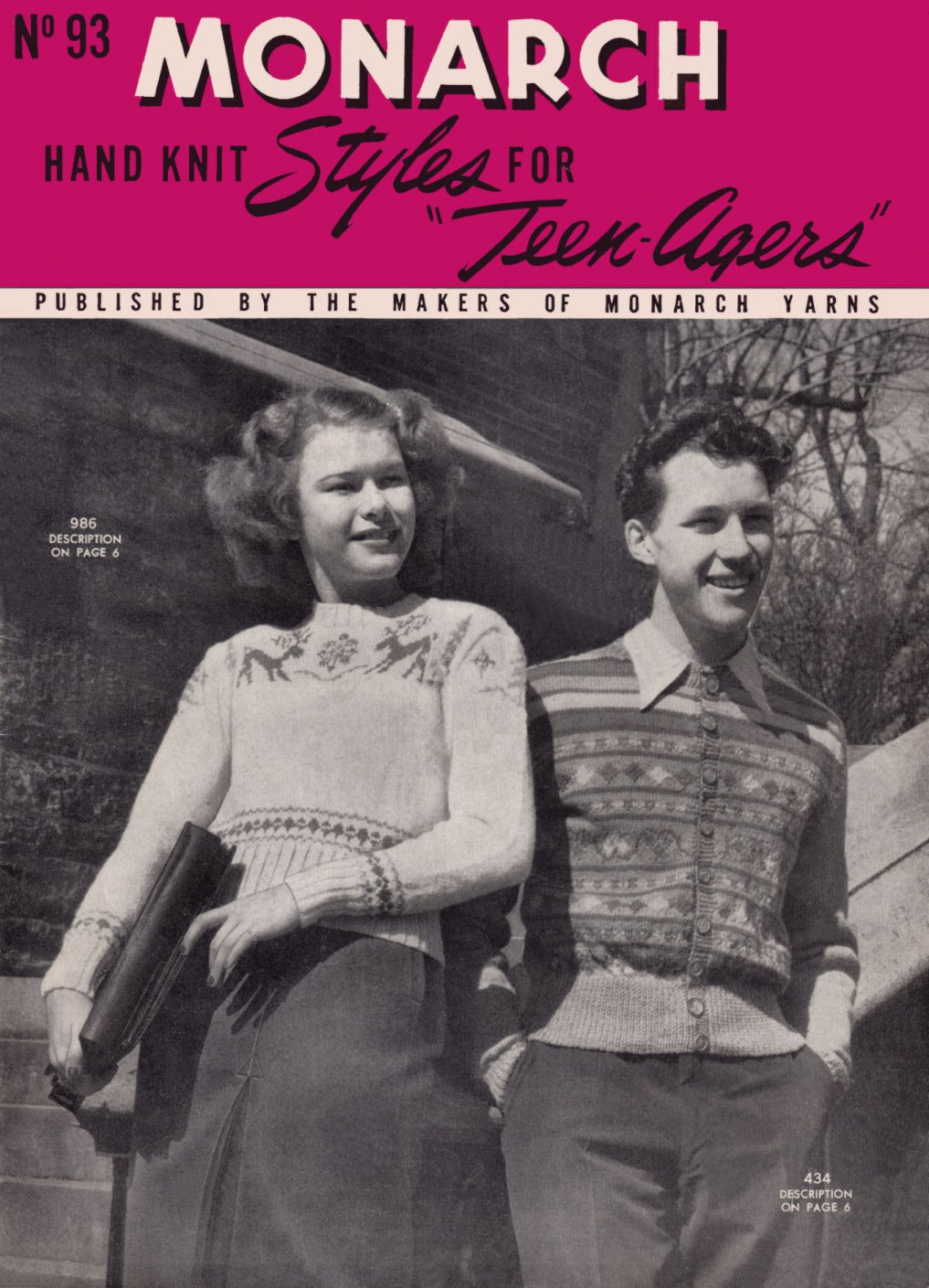Hand Knit Styles for Teen-Agers Vintage Knitting Patterns Book