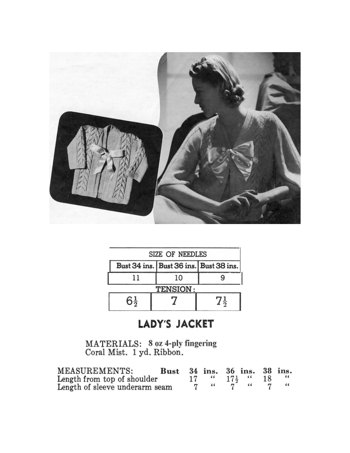Mother & Baby Bed Jacket Sweaters Knitting Pattern