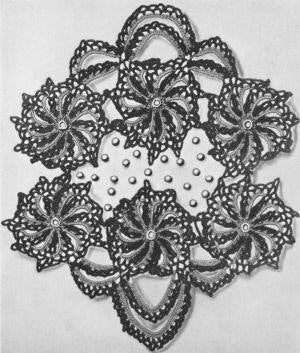 Gown Motifs Brooch Antique Crochet Pattern