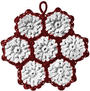 Popcorn Motifs Trivet or Pot Holder Crochet Pattern