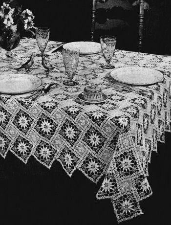New Angles Motif Tablecloth Crochet Pattern