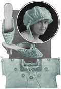 Nightgown Yoke, Hat & Slippers Antique Crochet Pattern