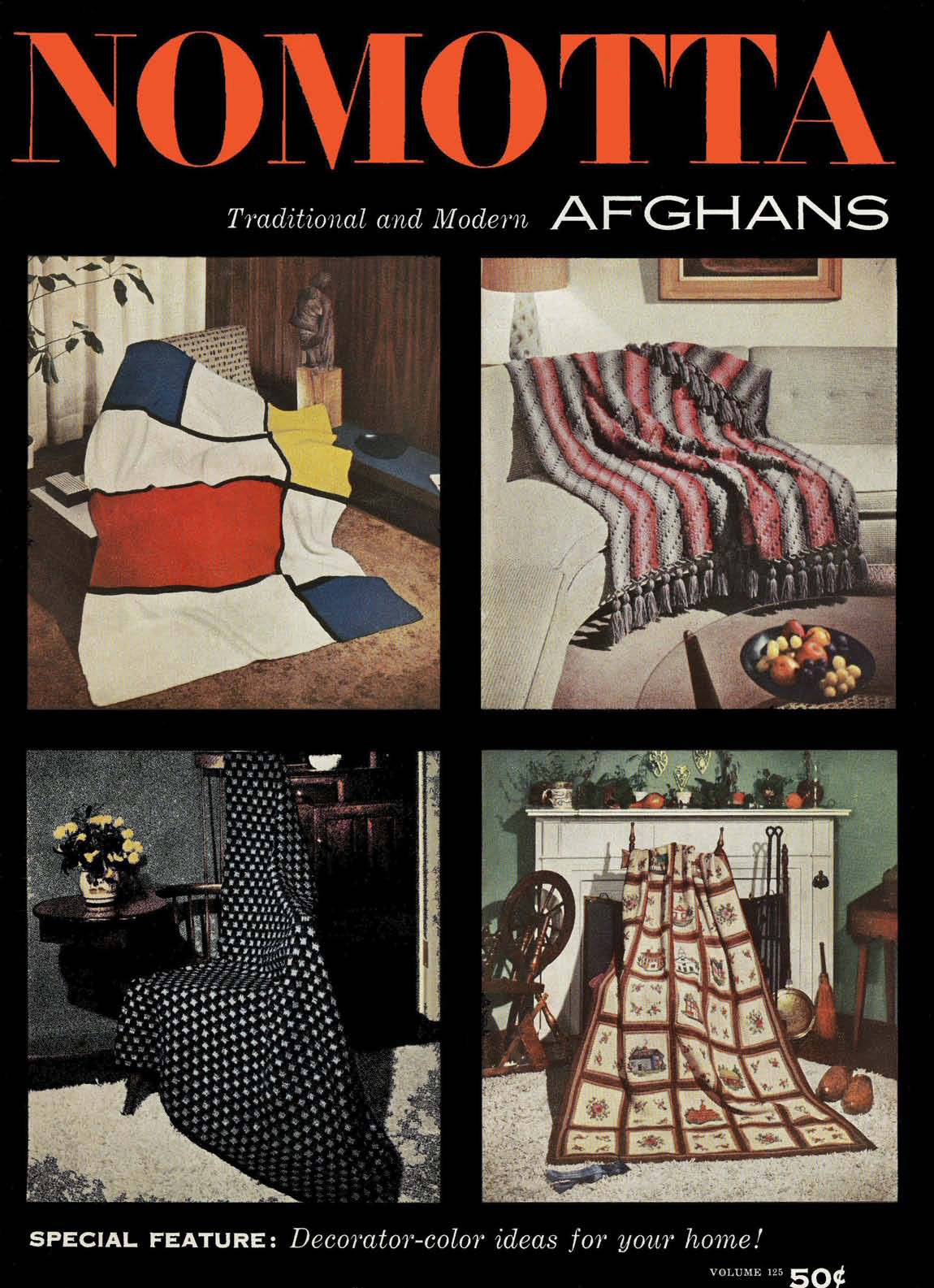 Afghans Vintage Knitting Crochet Patterns Book 125