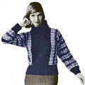 Norwegian Sweater Knitting Pattern 32-44