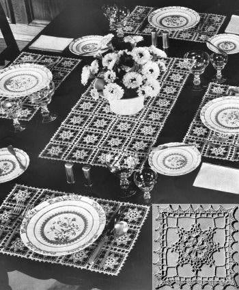 One O'Clock Motifs Table Setting Crochet Pattern