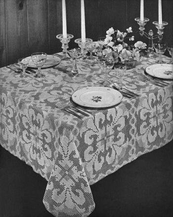 Orchid Tablecloth Shadow Filet Crochet Pattern