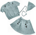 Girls Sweater, Skirt & Headband Knitting Pattern 2 & 4
