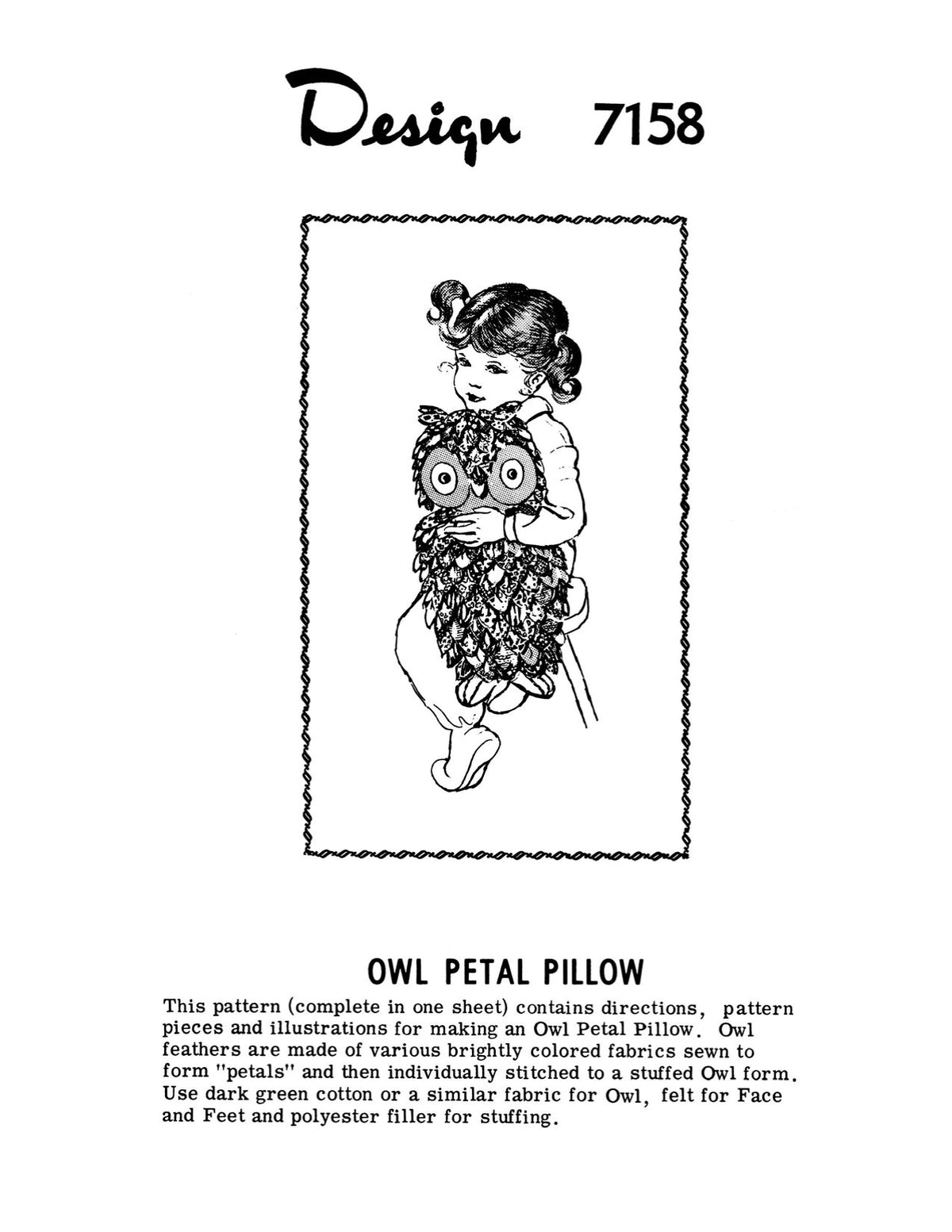 Owl Petal Pillow or Toy Sewing Pattern