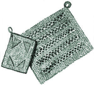 Dish Cloth & Pot Holder Set Knitting Pattern