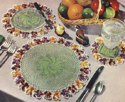 Pansy Doily Table Setting Crochet Pattern