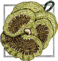 Pansy Trivet or Pot Holder Crochet Pattern