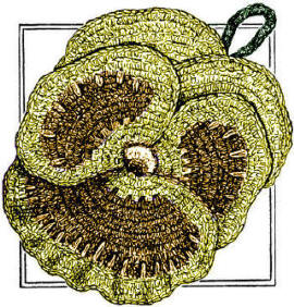 Pansy Trivet or Pot Holder Crochet Pattern