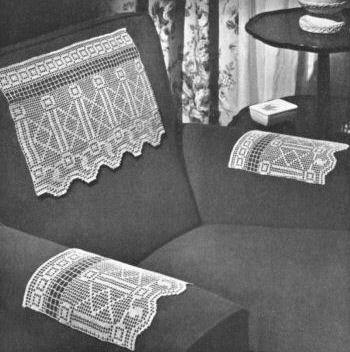 Greek Parthenon Chair Set Filet Crochet Pattern