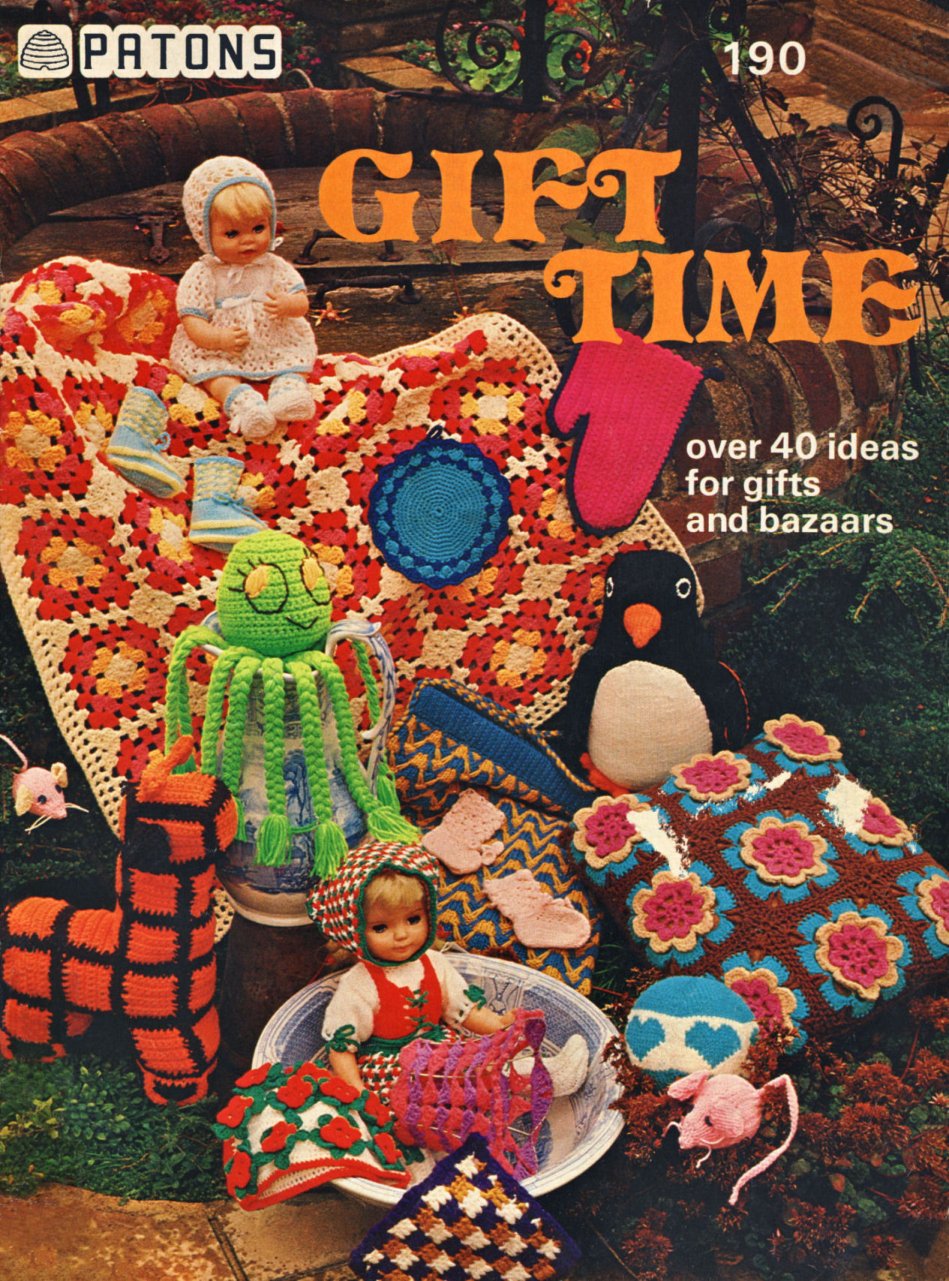 Gift Time Vintage Knitting Crochet Patterns Book