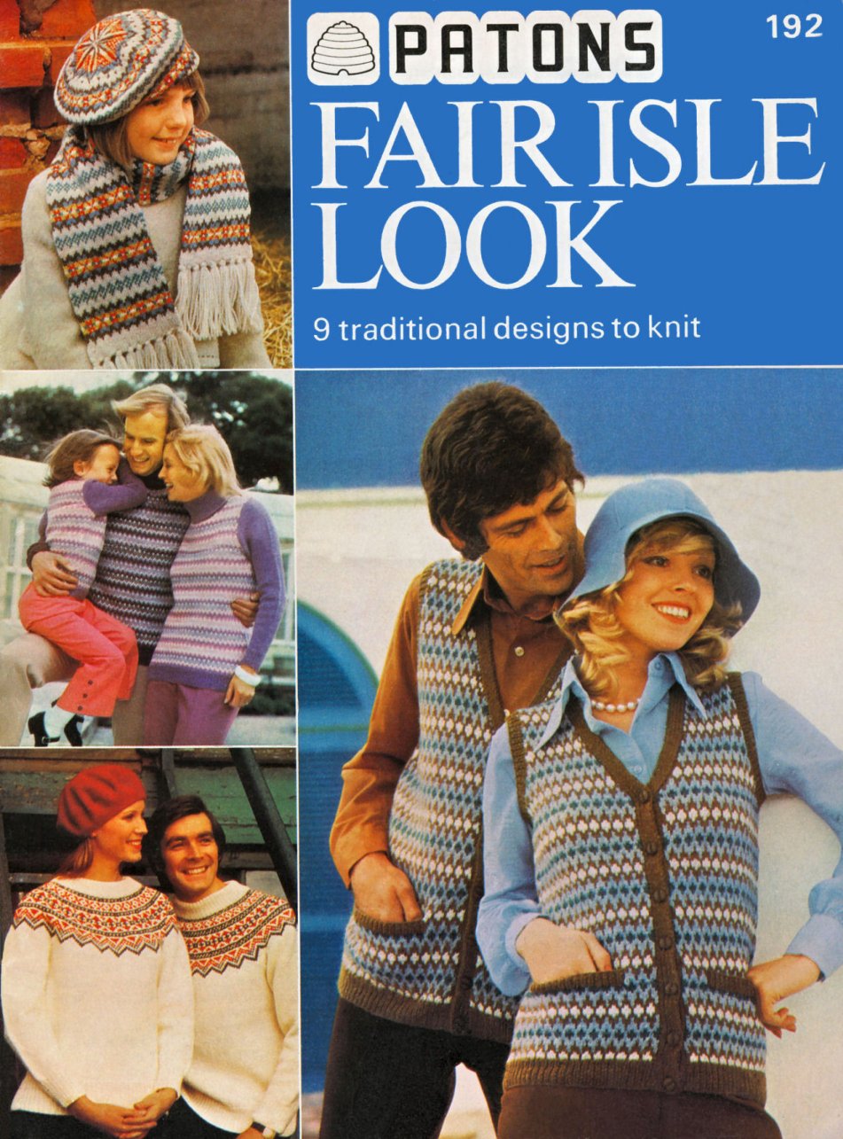 Fair Isle Look Vintage Knitting Patterns Book